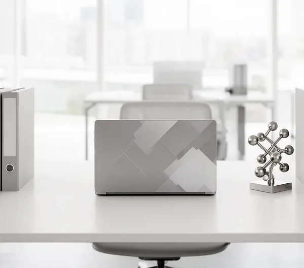 Vue moderne d'un bureau administratif numérique symbolisant la transition vers le Registre National des Entreprises