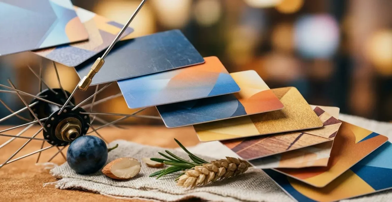 Composition artistique de divers avantages salariés : carte restaurant, roue de vélo, chèque cadeau.