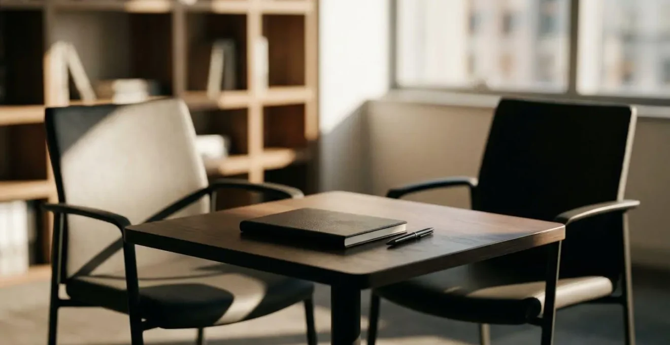 Salle de réunion professionnelle préparée pour un entretien formel