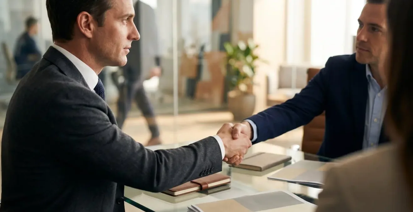 Négociation professionnelle d'un acompte avec un client dans un environnement de bureau