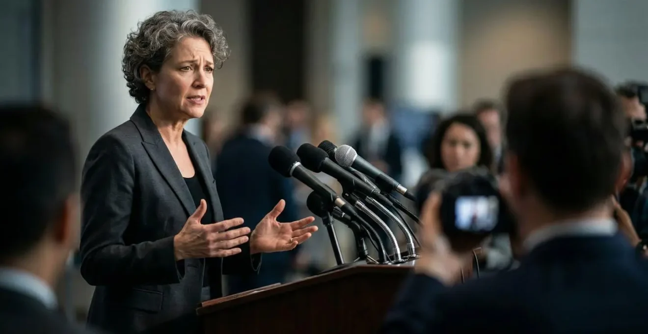 Dirigeant d'entreprise s'adressant aux médias lors d'une conférence de presse de crise