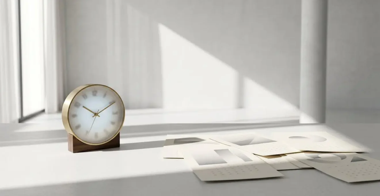 Horloge et calendrier symbolisant l'attente du délai de carence en assurance chômage pour dirigeant.